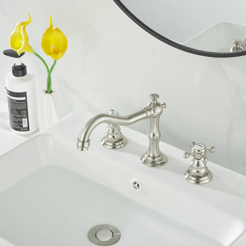 Robinet de lavabo de salle de bain avec drain TC-16389-TG, Nickel brossé