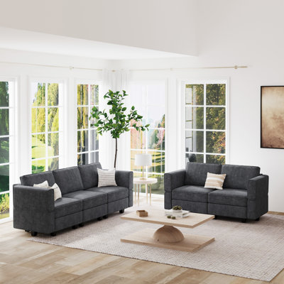 Teangela Sectional Living Room Set Storage Seat Livingroom Sofa, 2-Seat Sofa & 3-Seat Sofa
