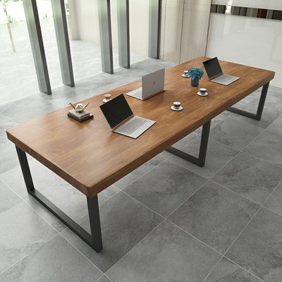 94.49"Solid Pine Long Rectangular Conference Table