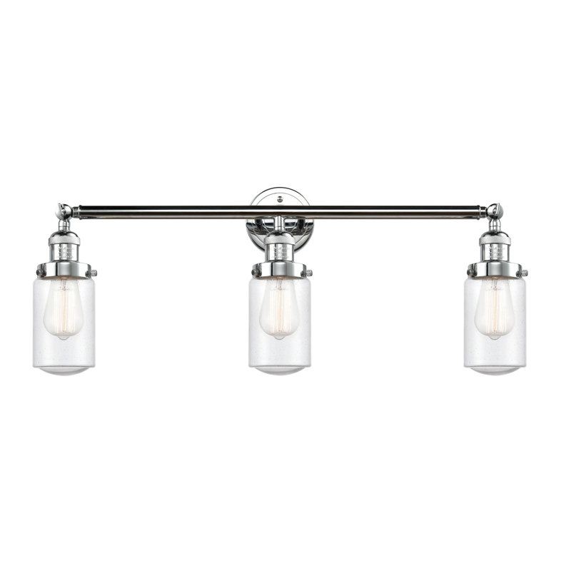 Éclairage pour salle de bain 3 lumières Saroyan, Grainé, Ampoule DEL rétro de 3,5 watts, Chrome poli
