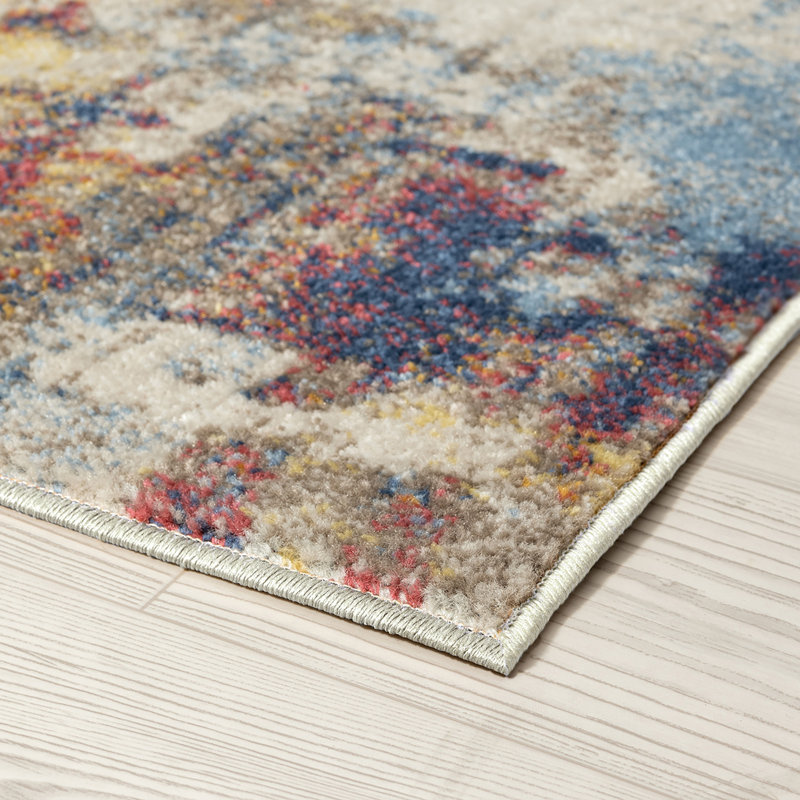 Contemporary Abstract Area Rug, Multi, Rectangle 7'11" x 10'3"
