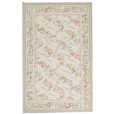 Hand-Knotted High-Quality Beige and Beige Area Rug