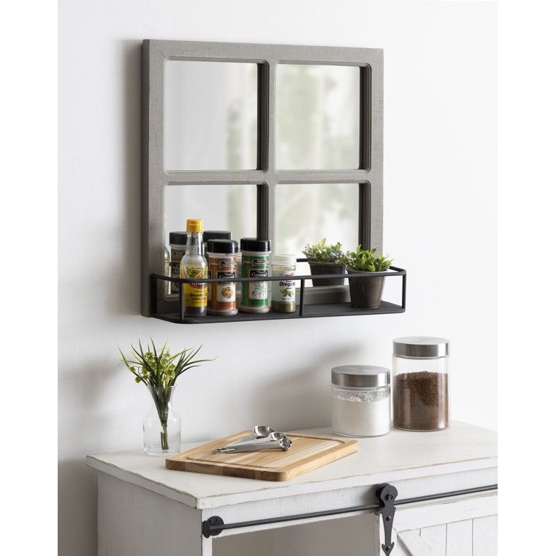 Miroir d'appoint Kaufman, H 20 po x l 20 po, Blanc
