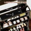 Armoire à chaussures cachée avec 3 tiroirs rabattables, armoire de rangement étroite étroite pour chaussures, 2 tiroirs