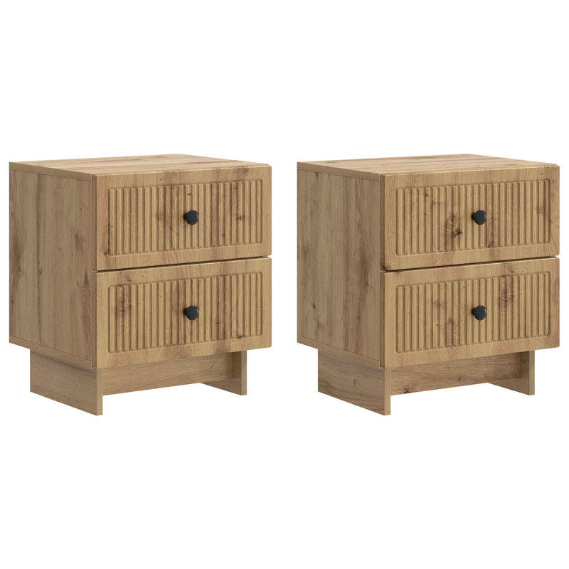 43cm W Manufactured Wood Bedside Table, Artisan Oak