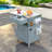 Outdoor Rolling Grill Cart With Stainless Steel Top, Drop Leaf, One Drawer, Towel Rack, Spice Rack, Metal "s" Hooks And Plastic Garbage Bag Holder-1066411165