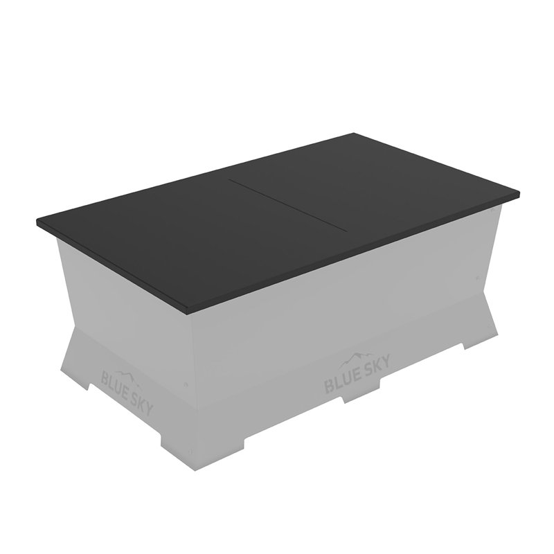 Black Steel Rectangle Fire Pit Lid with Drainage Design