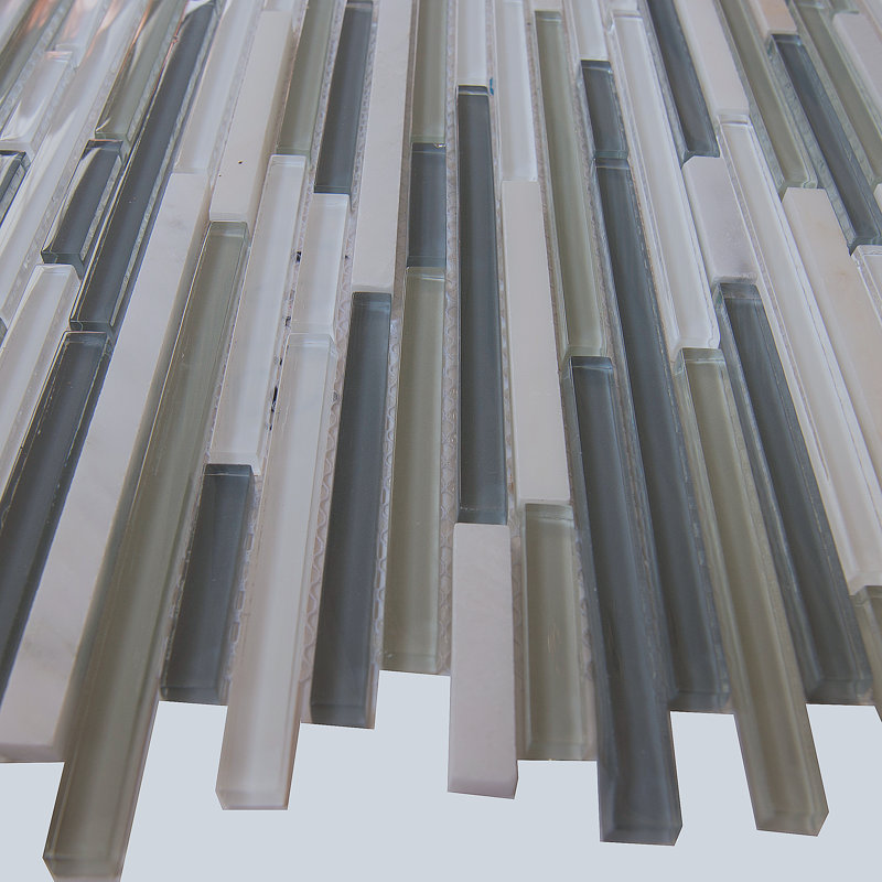 Horizon Random Sized Stone Linear Mosaic Wall & Floor Tile, White/Gray