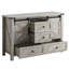 Ensemble de chambre à coucher de style maison de campagne 3 pièces, cadre de lit bibliothèque grand format, commode 5 tiroirs, commode 4 tiroirs, gris-1332306302-1332306299