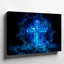 Toile, "Dramatic and Visally Striking Image", art mural brillant, croix bleue au centre, entourée de tourbillons-2060425949