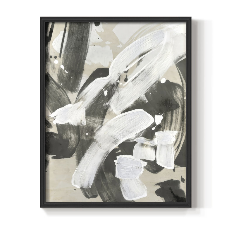 Ink Wash Gesture II Framed Print - Solid Wood