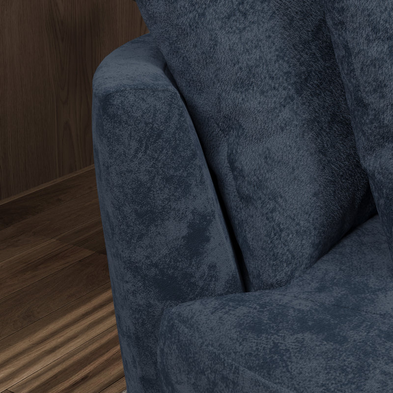 Fauteuil de lecture moderne avec housse de 55,1 po avec 5 coussins, Marine