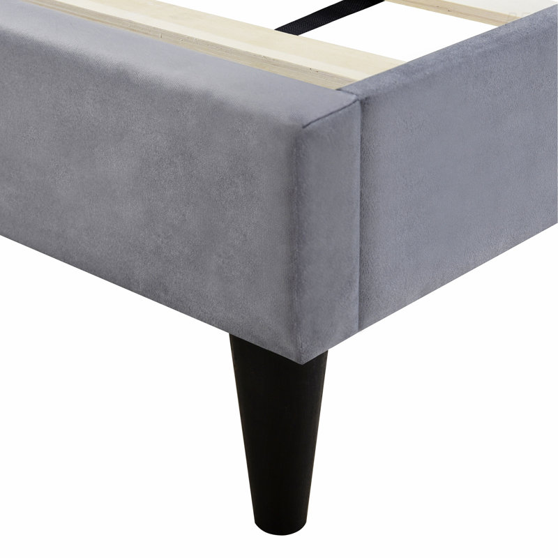 Upholstered Platform Bed, Gray