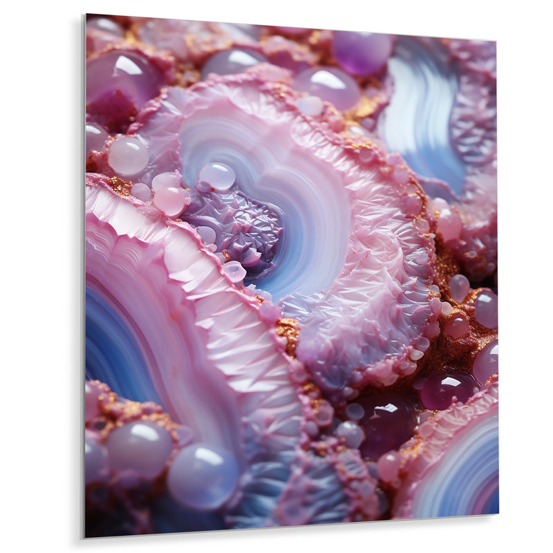 Décoration murale Crimson Glam Agate Elegance II - marbre, H 32 po x l 24 po x P 1 po, Métal métal