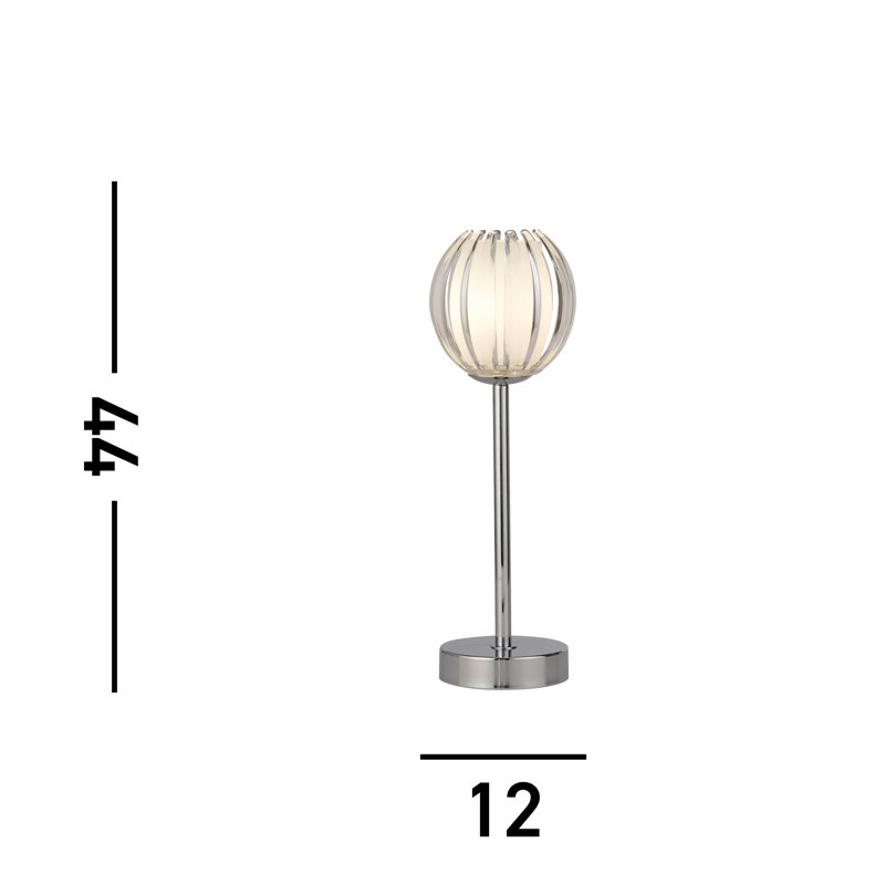Crishaun Metal Table Lamp, Chrome, Clear