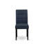 L'ensemble de table de cuisine 5 pièces contient une table de salle à manger et 4 chaises de salle à manger rembourrées en polyester bleu marine foncé avec dossier élégant - finition noire-2083480415-2117897157-2117897160