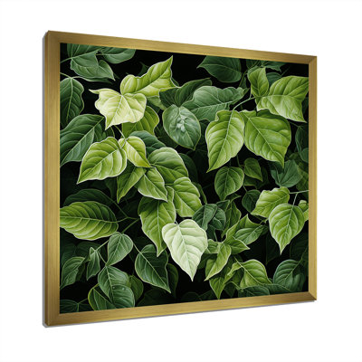 Toile ivoire ivoire à feuilles vertes