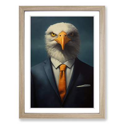 Seagull in a Suit Painting - Framed Print