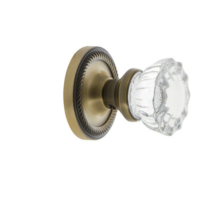 Rope Rosette with Crystal Door Knob