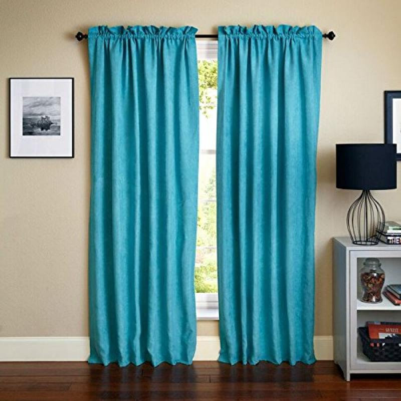 Paire de panneaux synthétiques Crownfield, Bleu aqua, l 52 po x L 84 po