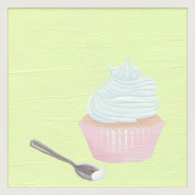 Cupcake With Spoon Print by Katy Montica