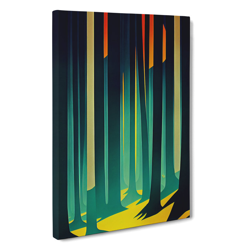 Vivid Forest Abstract - Wall Art, 50cm H x 35cm W, Wrapped Canvas, No Matte