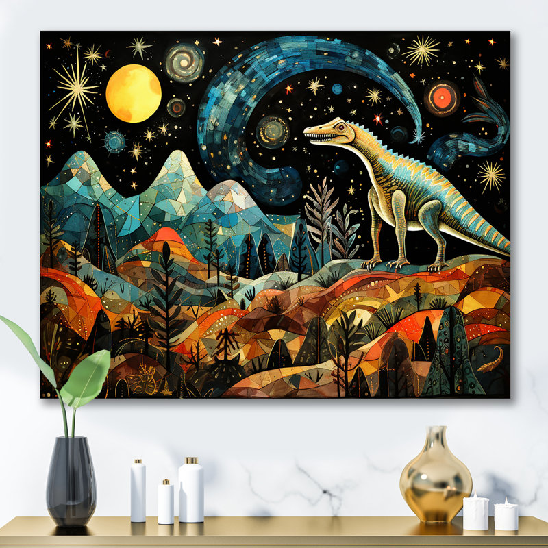Ancienne légende des dinosaures I - art de mur de dinosaure, Toile tendue, H 30 po x l 40 po x P 1,5 po