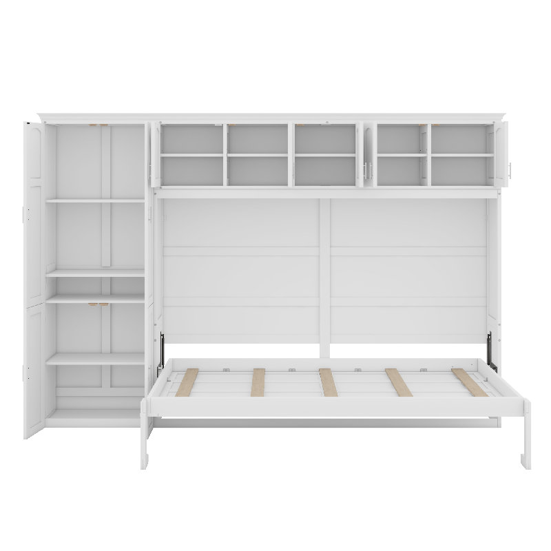 Lit escamotable mural avec armoires Murphy, Blanc