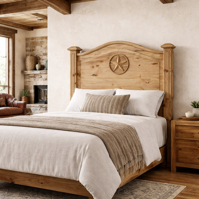 High Plains Honey Pine Solid Wood Headboard
