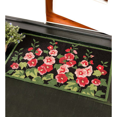 Tapis d'entrée antidérapant Hollyhocks 42,75 po x 24,5 po