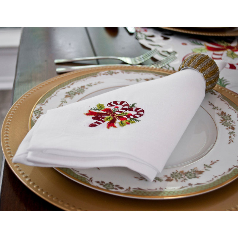Serviette Schutt Candy Cane et Holly Leaves (19 po x 19 po)