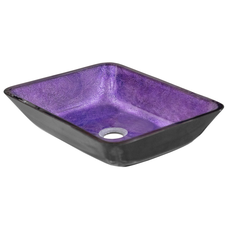 Eden Bath 13.13'' Glass Rectangular Bathroom Sink