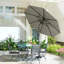 Parasol en aluminium 8,5 pi, abri soleil, gris clair