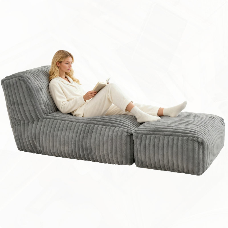 Canapé-lit modulaire convertible antidérapant, Gris clair