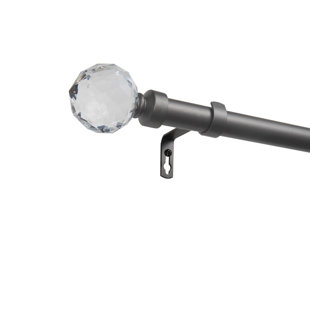  Adjustable Crystal Ball Single Curtain Rod