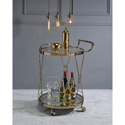 Champagne Finish Serving Cart
