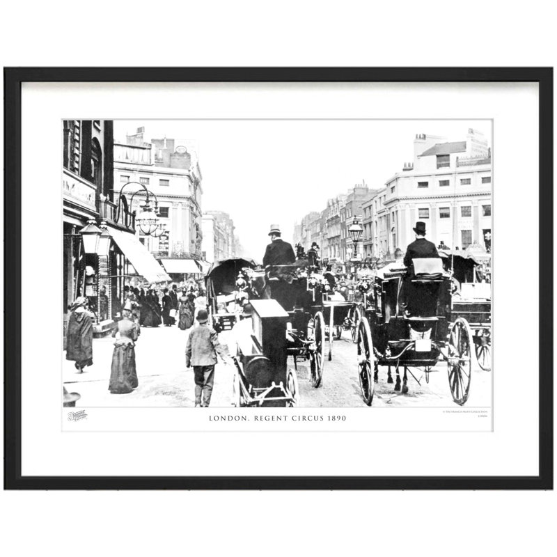 London, Regent Circus 1890 1 Piece Single Picture Frame Wall Art, 28cm H x 36cm W x 2.3cm D