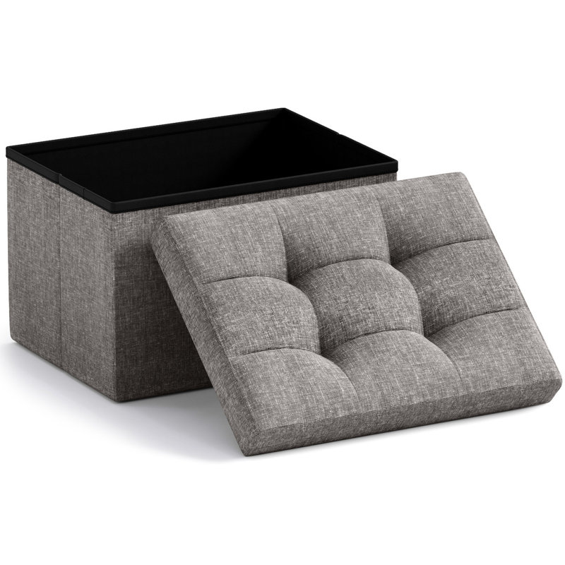 Bibianna Upholstered Ottoman, Charcoal