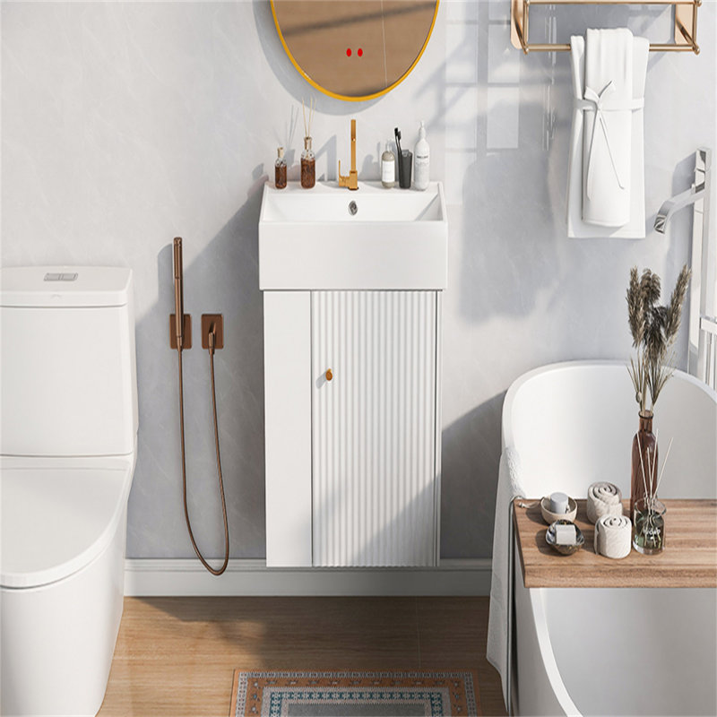 Meuble-lavabo flottant 21,6 pouces avec lavabo en céramique