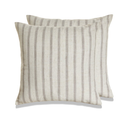 Housse de coussin réversible en lin rayé French Stripe