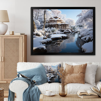 Japon Art Snowy Hot Bath III - Japan Art Wall Decor