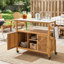 Chariot-bar d'extérieur en bois d'acacia pour patio