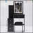 29.2" Small Size Left Bedside Cabinet Vanity Table + Cushioned Stool, Large Sliding, Touch Control, Tri-Color Switching, Brightness Adjust LED Mirror, High Capacity Storage, Suitable For Small Space-1713415262