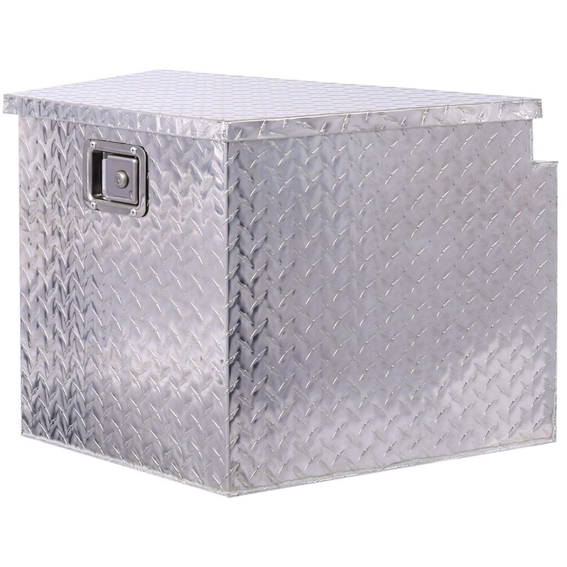 Boîte à outils en aluminium de 29 po, boîte à outils pour lit de camion robuste, boîte à outils de rangement pour camionnette extérieure, organisateur de rangement pour véhicule récréatif, boîte de dessous de caisse avec clés de verrouillage, argent, 29 po x 16,5 po x 18,5 po
