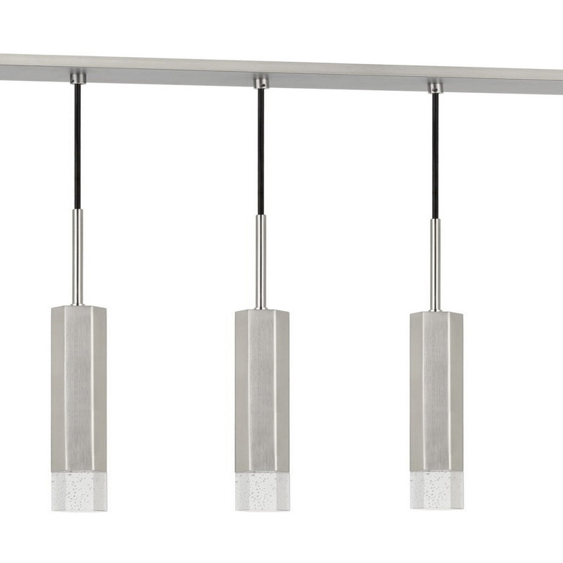 Luminaire suspendu linéaire à 6 lumières pour îlot de cuisine Anavela, Gris