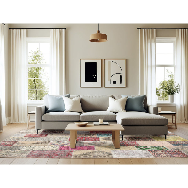 Patchwork Indoor Rug, Rectangle 6' x 9'
