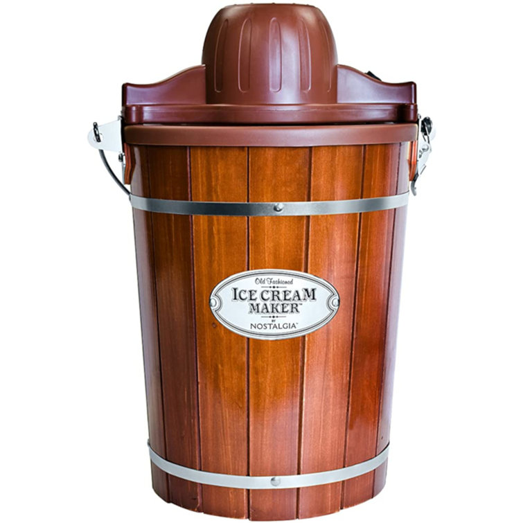 Nostalgia 4-Quart Wood Bucket Ice Cream Maker