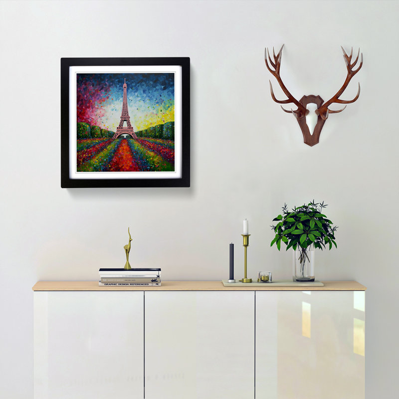 Single Picture Frame Print on Wood, Black