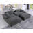 104.86" W Modular Chenille Cloud Couch Sofa with USB Ports，Two Ottomans, Storage and Cup Holders （5 Piece ）-420582687