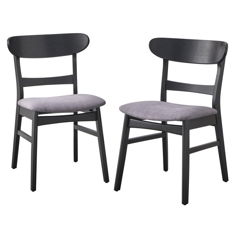 Adelaida Dining Chair (Set of 2), Gray, Matte Black